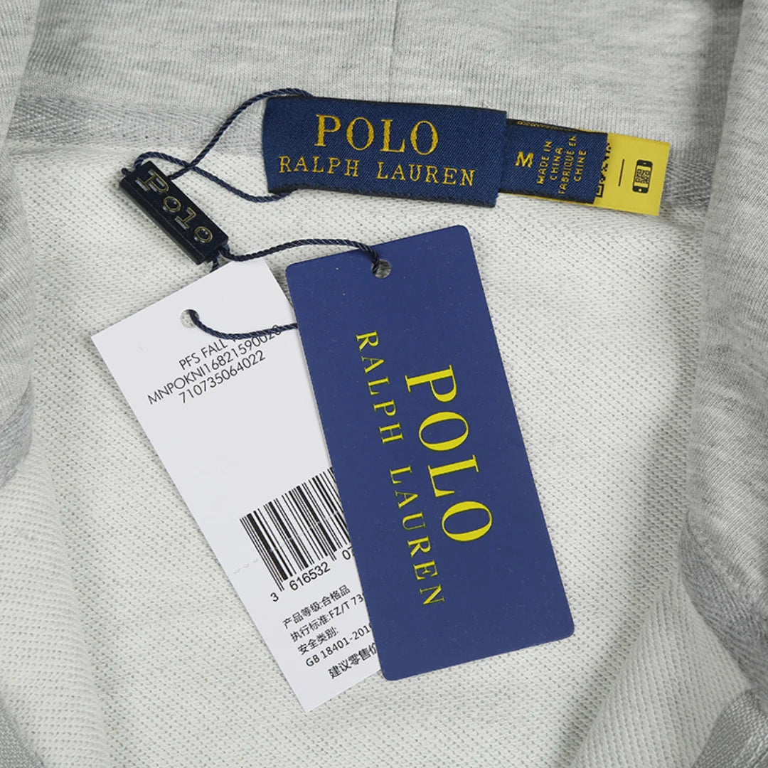 Polo Grey Zip Hoodie